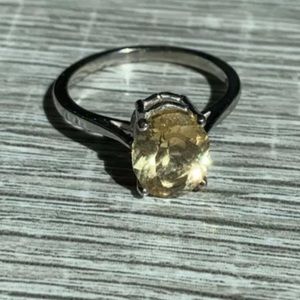 14K White Gold Citrine Ring